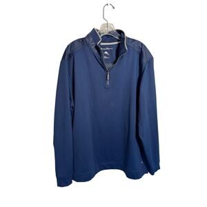 Tommy Bahama Mens Performance Pullover Quarter Zip Size XL Navy Blue